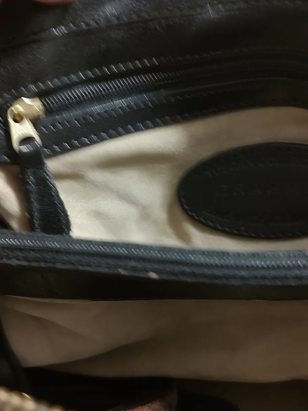 Vintage Brown and Black Leather Satchel Handbag - Unbranded - Picture 12 of 12
